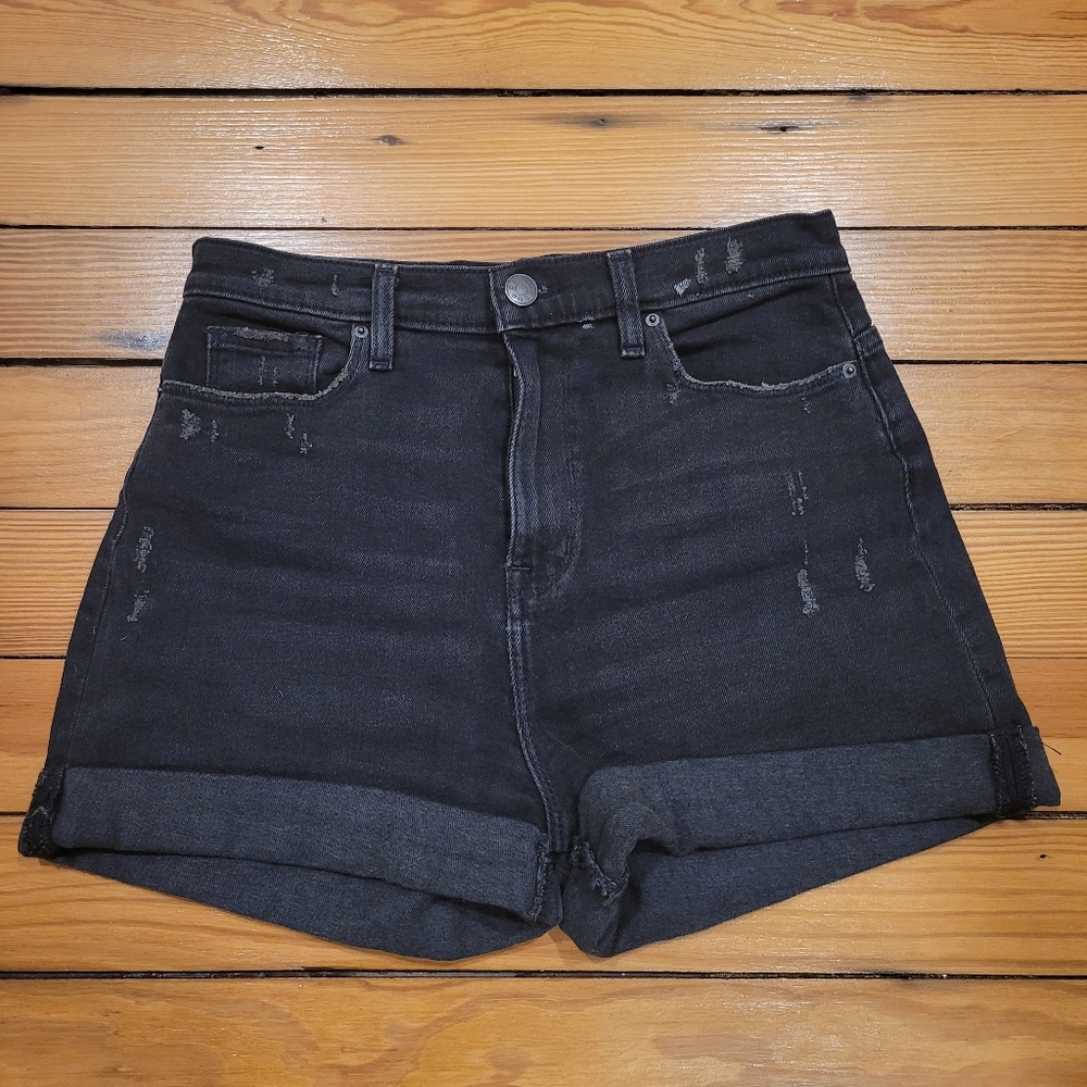 BDG Mom High Waist Black Denim Shorts Urban Outfitters